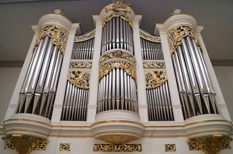 Orgeldetailfoto Schüssler-Wolf-Orgel Neumark