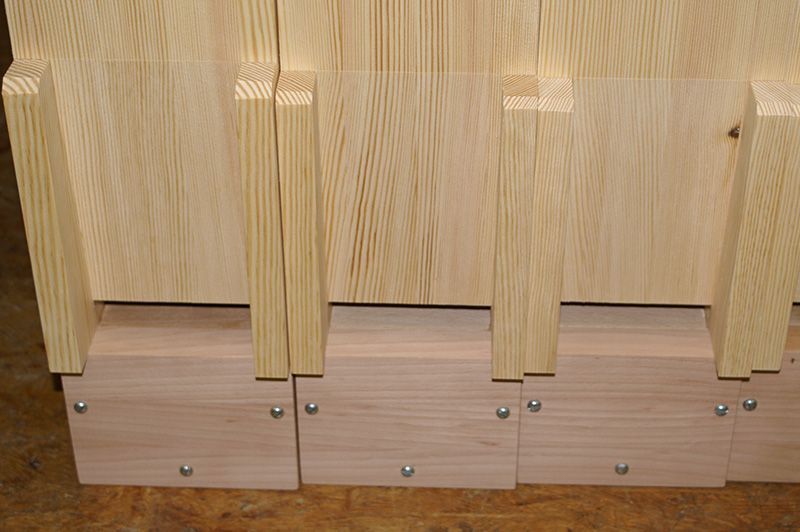 Orgeldetailfoto Holzpfeifenregister 16-Fuß-Gedacktpommer
