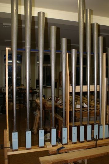 Orgeldetailfoto Schüssler-Wolf-Orgel Neumark