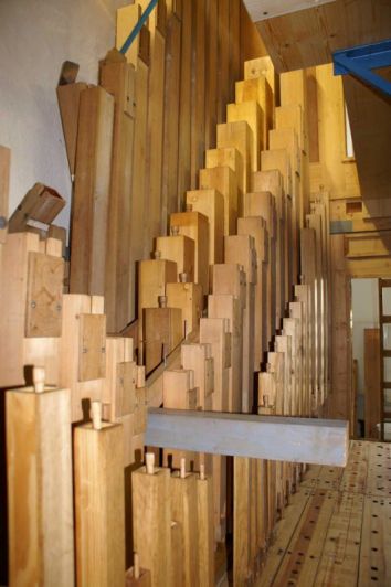 Orgeldetailfoto Schüssler-Wolf-Orgel Neumark