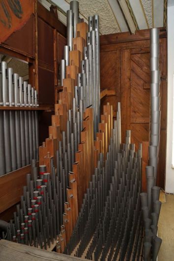 Orgeldetailfoto Schmeisser-Orgel Niederwürschnitz