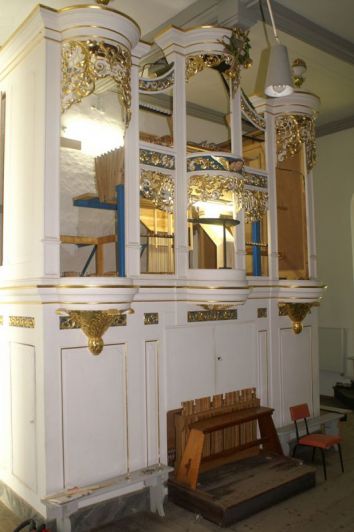 Orgeldetailfoto Schüssler-Wolf-Orgel Neumark