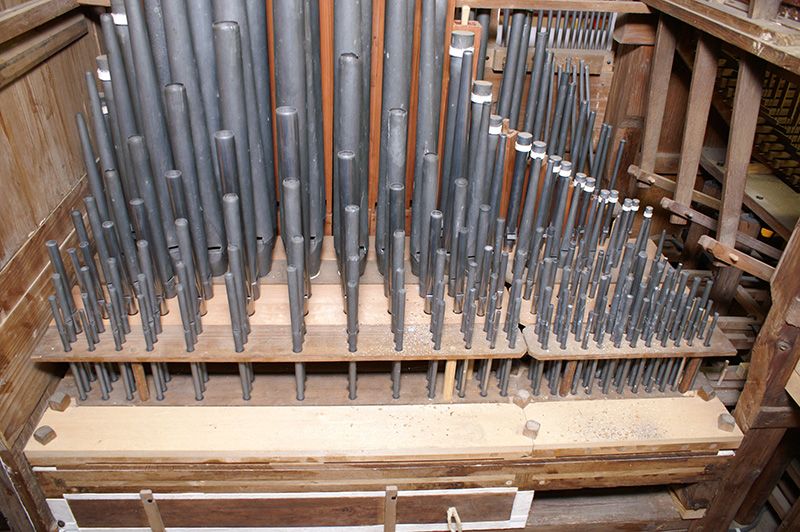 Orgeldetailfoto Johann-Christoph-Dinger-Orgel Herrengosserstedt