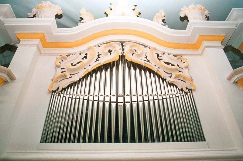 Orgeldetailfoto Johann-Christoph-Dinger-Orgel Herrengosserstedt