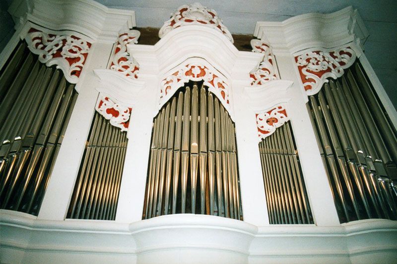 Orgeldetailfoto Johan-Gottlob-Trampeli-Orgel Sirbis