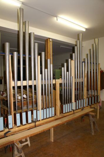 Orgeldetailfoto Schüssler-Wolf-Orgel Neumark