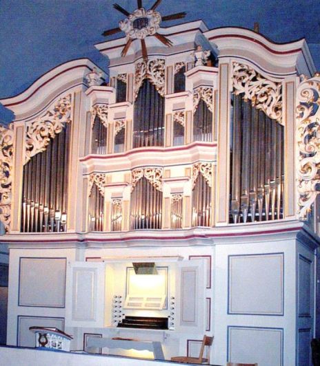Orgeldetailfoto Justinus-Ehrenfried-Gerhard-Orgel Bürgel
