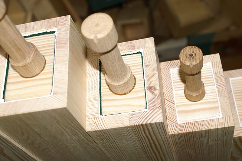 Orgeldetailfoto Holzpfeifenregister 16-Fuß-Gedacktpommer